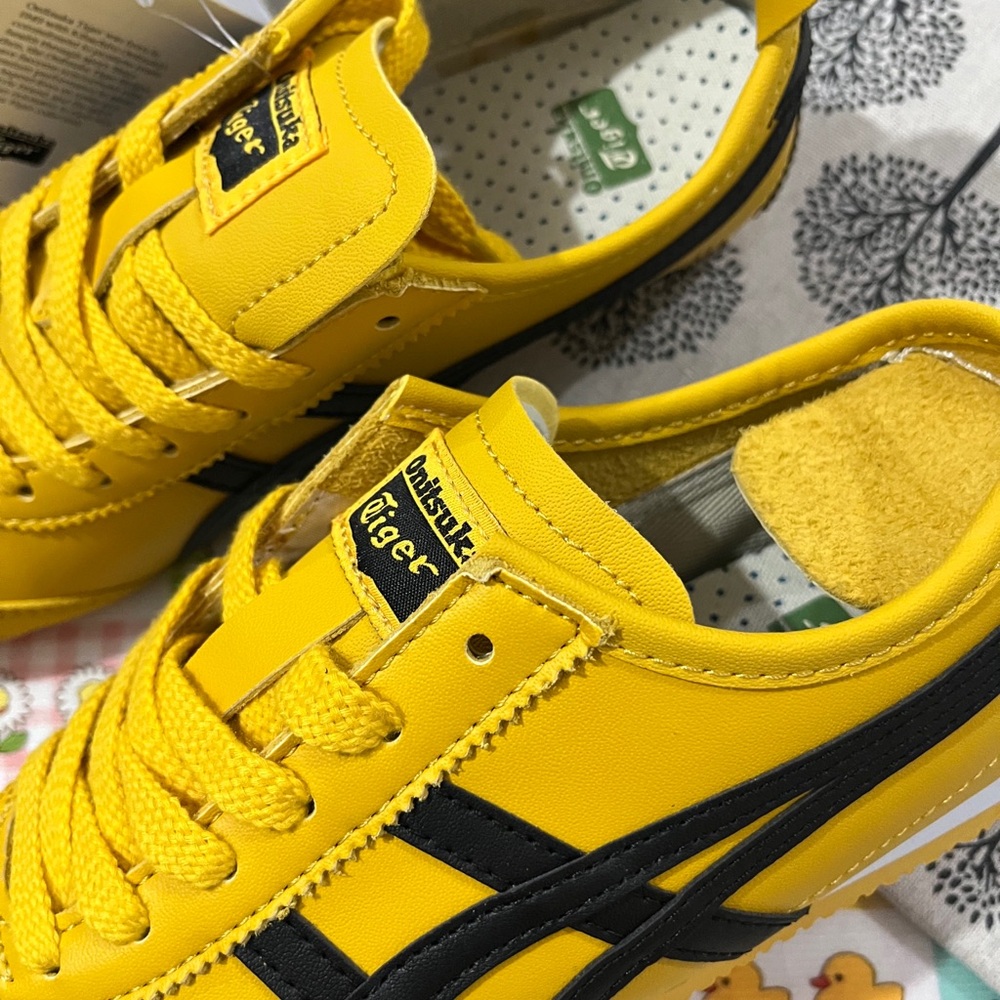 Onitsuka Tiger Yellow and Black Women's Sneakers - Picture 7 of 8